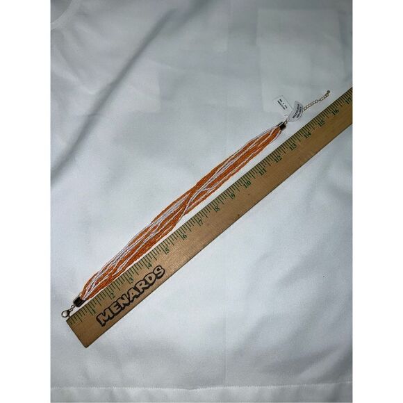 FREE PEOPLE Orange Creamsicle Santa Fe Beaded Choker Necklace New - Picture 3 of 5